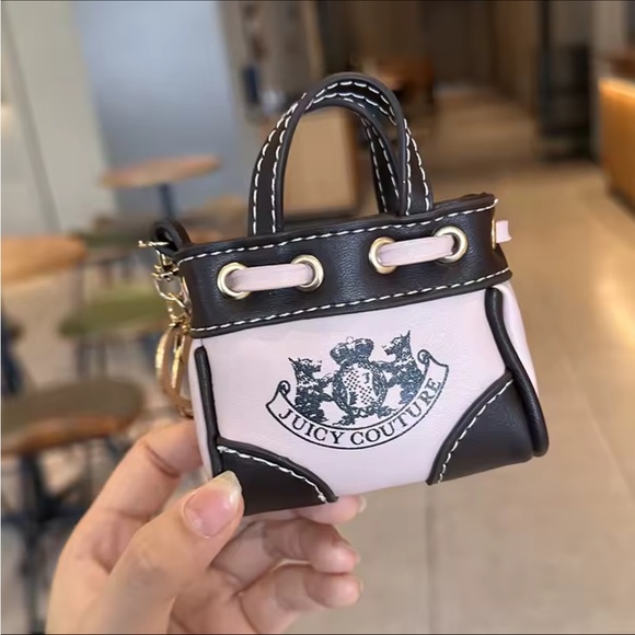 Juicy Couture Mini Bag charm in Pink and Brown - Picture 3 of 6